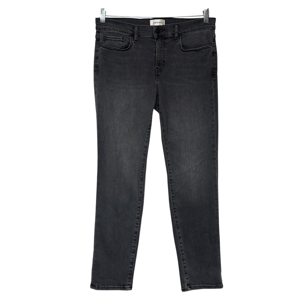 FRAME Women's Slim Straight Leg Jeans Faded Black‎ Size 29 Denim Pants